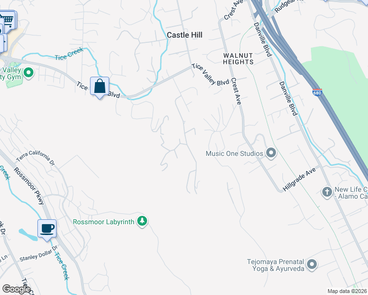 map of restaurants, bars, coffee shops, grocery stores, and more near 55 Saddle Road in Walnut Creek