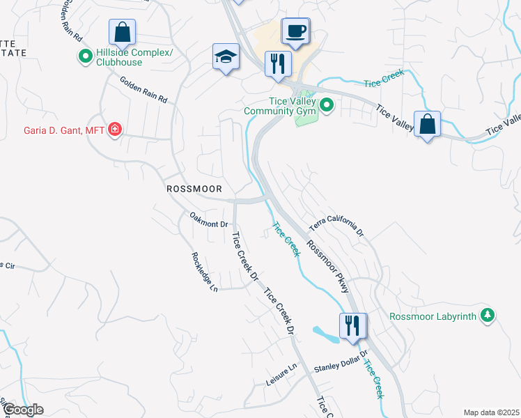 map of restaurants, bars, coffee shops, grocery stores, and more near in Walnut Creek