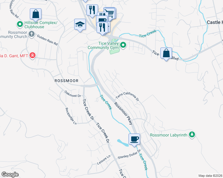 map of restaurants, bars, coffee shops, grocery stores, and more near 2155 Cactus Court in Walnut Creek
