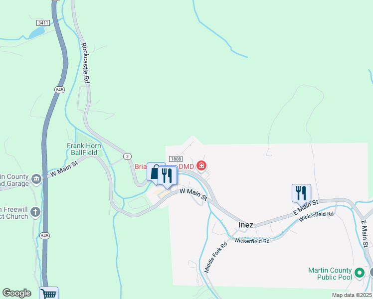 map of restaurants, bars, coffee shops, grocery stores, and more near in Inez