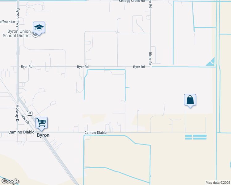map of restaurants, bars, coffee shops, grocery stores, and more near 3590 Byer Road in Byron
