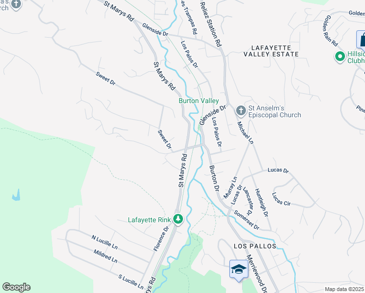 map of restaurants, bars, coffee shops, grocery stores, and more near 3252 Woodview Drive in Lafayette