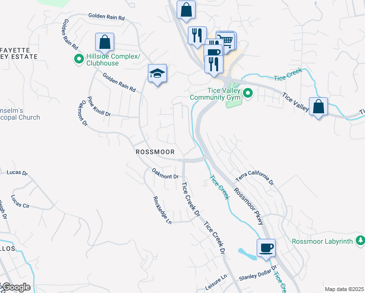map of restaurants, bars, coffee shops, grocery stores, and more near 1937 Lakeshire Drive in Walnut Creek