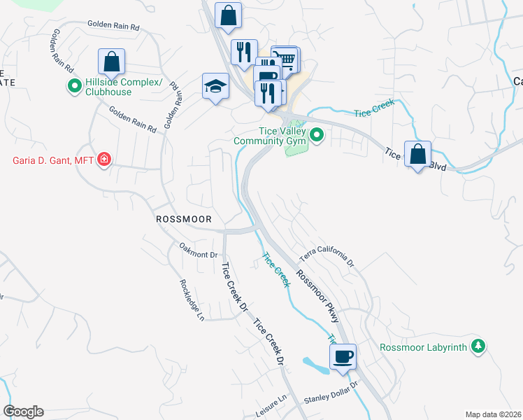 map of restaurants, bars, coffee shops, grocery stores, and more near 2055 Cactus Court in Walnut Creek