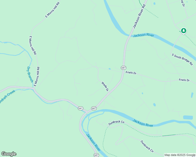 map of restaurants, bars, coffee shops, grocery stores, and more near Wade Drive in Alleghany County