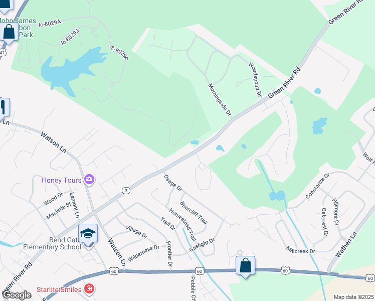 map of restaurants, bars, coffee shops, grocery stores, and more near 3059 Green River Road in Henderson