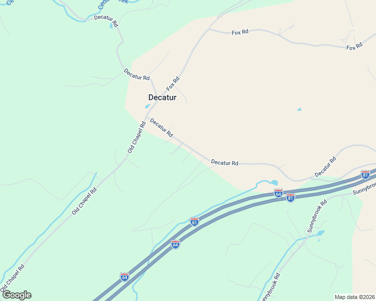 map of restaurants, bars, coffee shops, grocery stores, and more near Decatur Road in Rockbridge