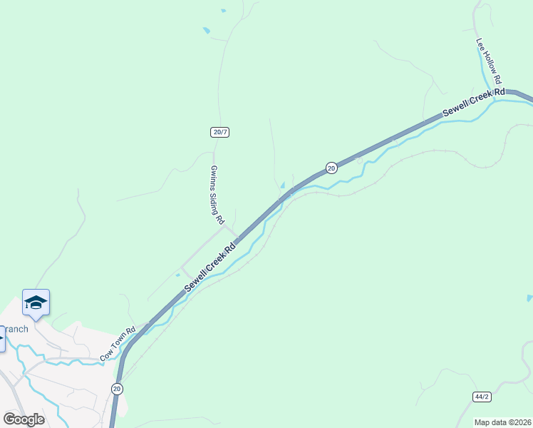 map of restaurants, bars, coffee shops, grocery stores, and more near 1831 Sewell Creek Road in Rainelle