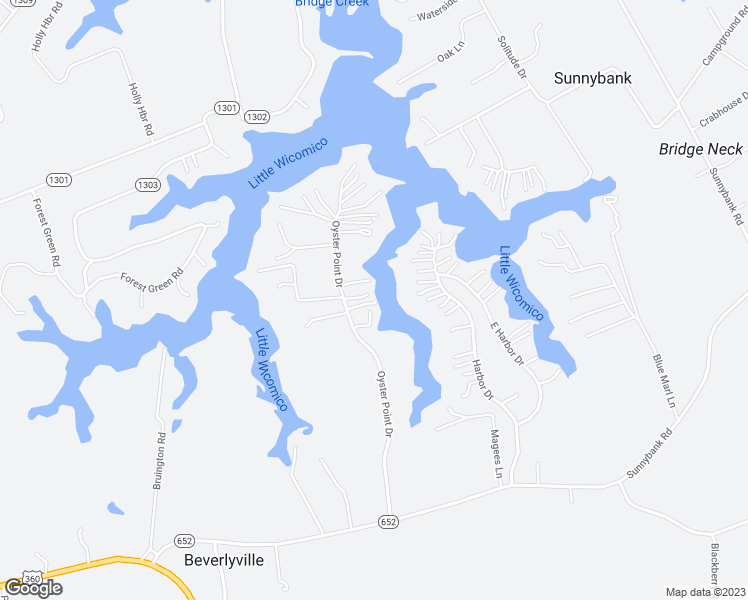 map of restaurants, bars, coffee shops, grocery stores, and more near 562 Oyster Point Drive in Reedville