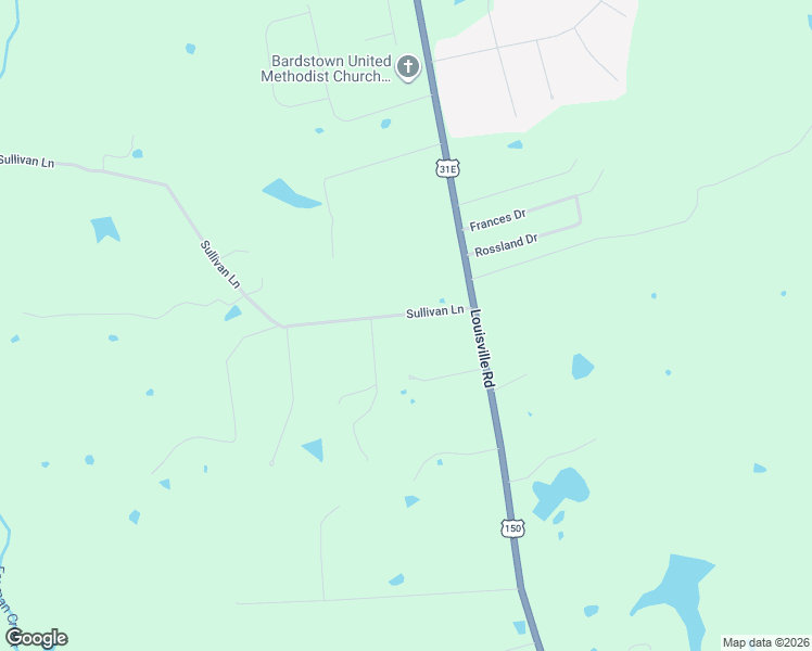 map of restaurants, bars, coffee shops, grocery stores, and more near 1-221 Sullivan Lane in Bardstown