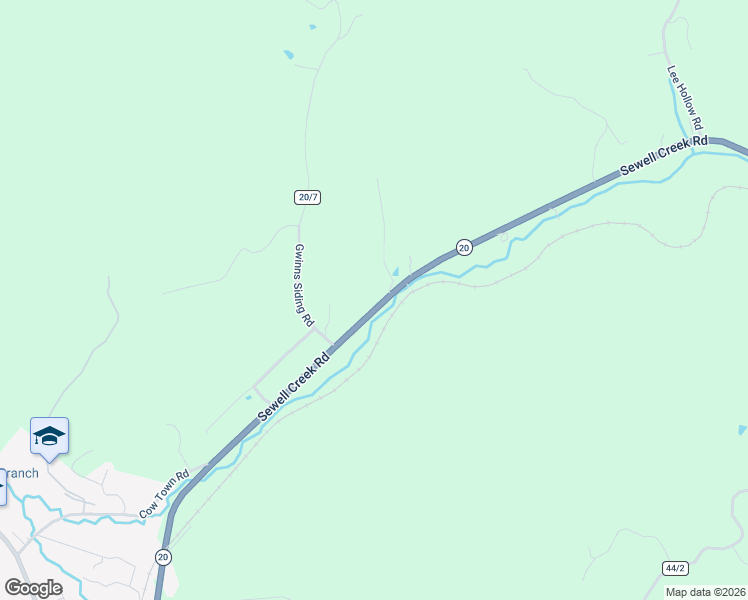 map of restaurants, bars, coffee shops, grocery stores, and more near 1831 Sewell Creek Road in Rainelle