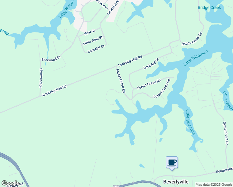 map of restaurants, bars, coffee shops, grocery stores, and more near 45 Forest Haven Lane in Reedville