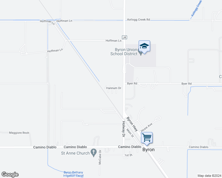map of restaurants, bars, coffee shops, grocery stores, and more near 14530 Byron Highway in Byron