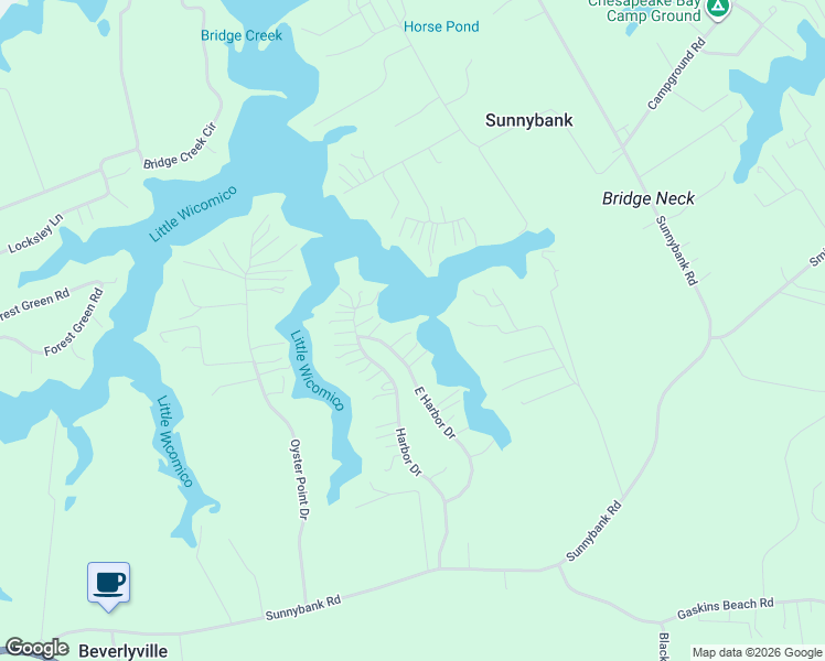 map of restaurants, bars, coffee shops, grocery stores, and more near 384 East Harbor Drive in Reedville
