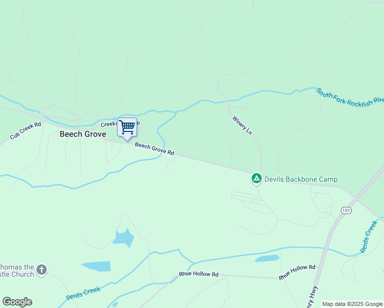 map of restaurants, bars, coffee shops, grocery stores, and more near 954 Beech Grove Road in Roseland