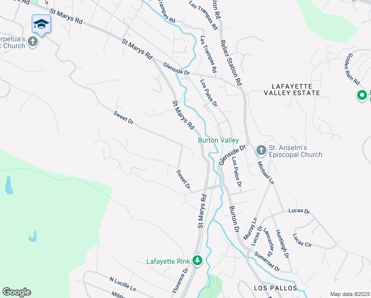 map of restaurants, bars, coffee shops, grocery stores, and more near 682 Jennie Court in Lafayette