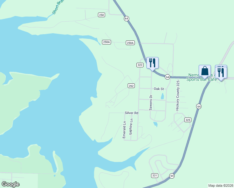 map of restaurants, bars, coffee shops, grocery stores, and more near County Road 262 in Hermitage