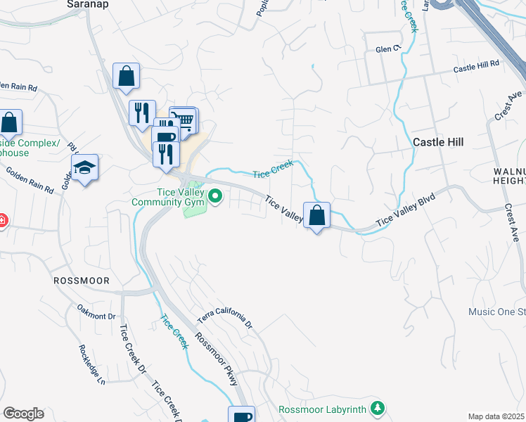 map of restaurants, bars, coffee shops, grocery stores, and more near 709 Chives Way in Walnut Creek