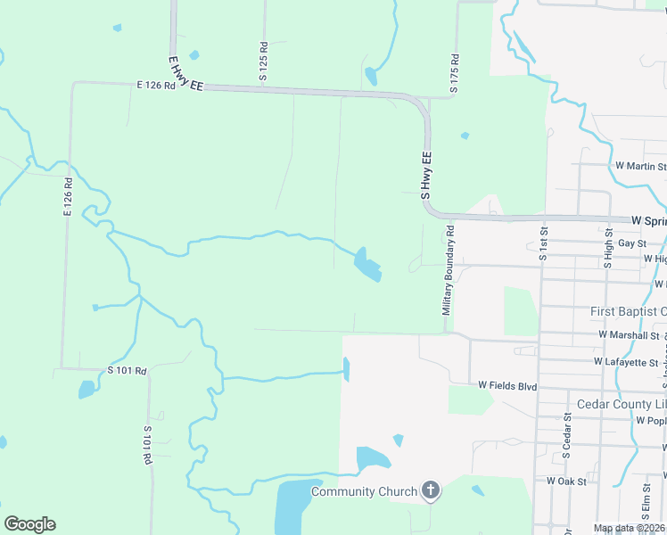 map of restaurants, bars, coffee shops, grocery stores, and more near 1798 South 155 Road in El Dorado Springs