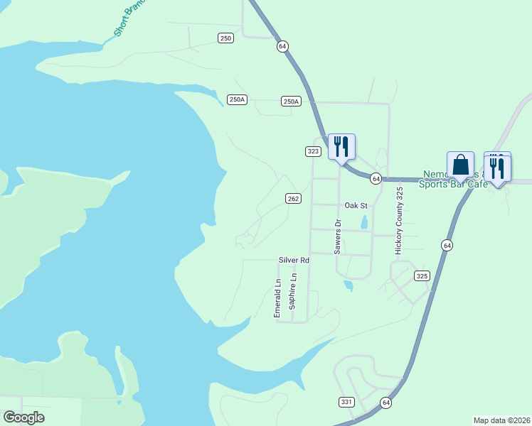 map of restaurants, bars, coffee shops, grocery stores, and more near County Road 262 in Hermitage
