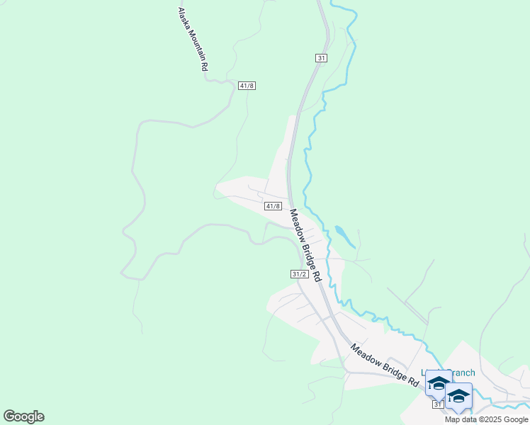 map of restaurants, bars, coffee shops, grocery stores, and more near 3122 Alaska Mountain Road in Meadow Bridge
