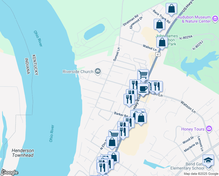map of restaurants, bars, coffee shops, grocery stores, and more near 200-298 Shenandoah Place in Henderson