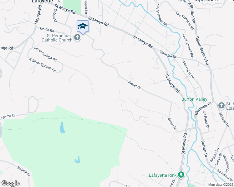 map of restaurants, bars, coffee shops, grocery stores, and more near 3434 Woodview Drive in Lafayette