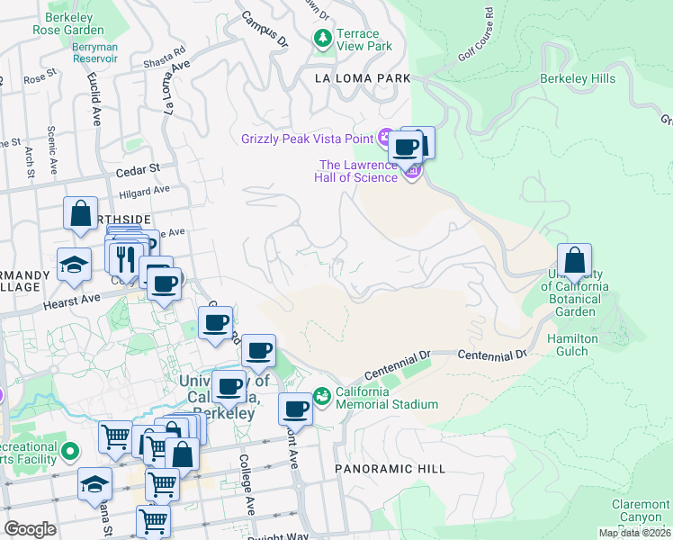 map of restaurants, bars, coffee shops, grocery stores, and more near in Berkeley