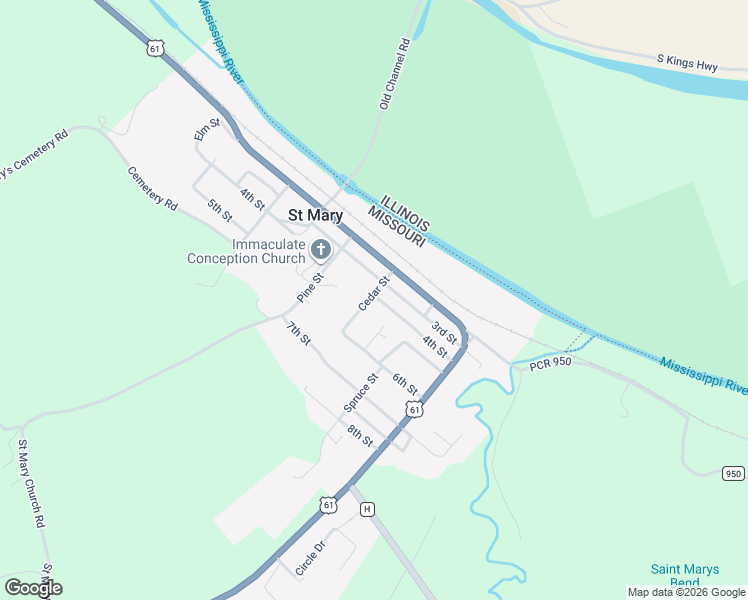 map of restaurants, bars, coffee shops, grocery stores, and more near 461 Cedar Street in Saint Mary