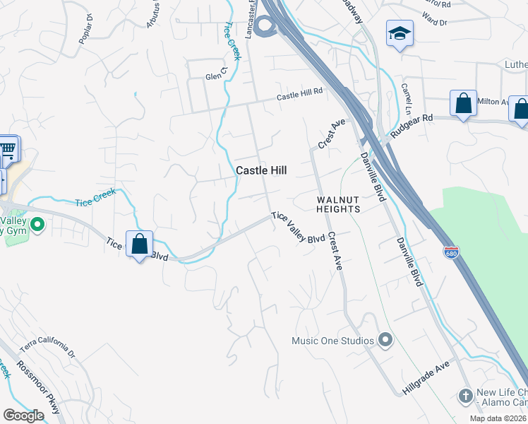 map of restaurants, bars, coffee shops, grocery stores, and more near 1981 Meadow Road in Walnut Creek