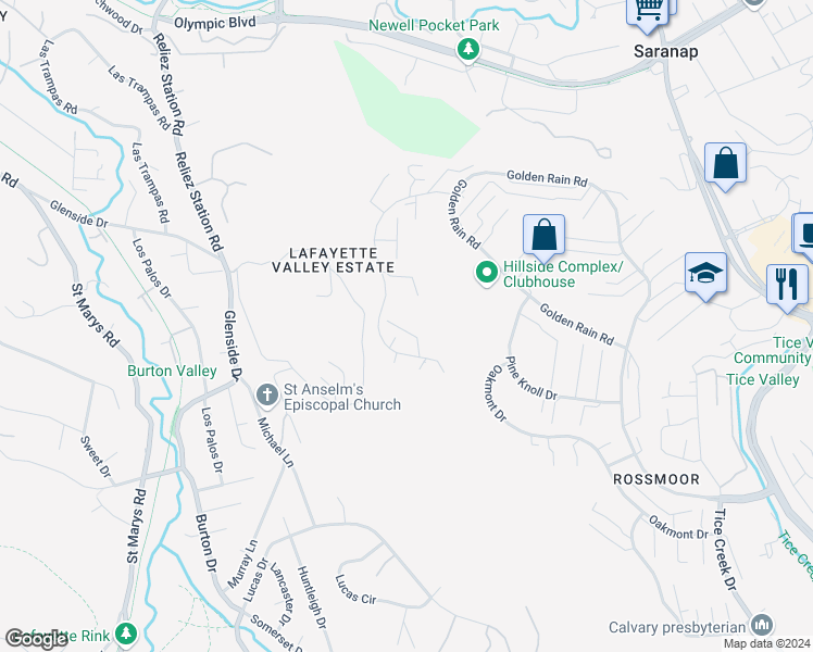 map of restaurants, bars, coffee shops, grocery stores, and more near 1833 Skycrest Drive in Walnut Creek