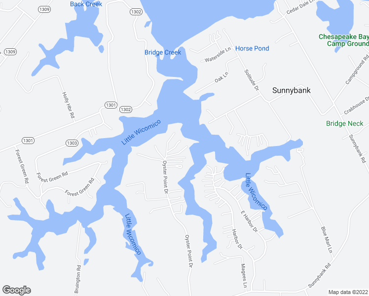 map of restaurants, bars, coffee shops, grocery stores, and more near 768 Oyster Point Drive in Reedville
