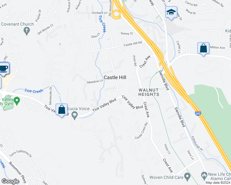 map of restaurants, bars, coffee shops, grocery stores, and more near 1981 Meadow Road in Walnut Creek