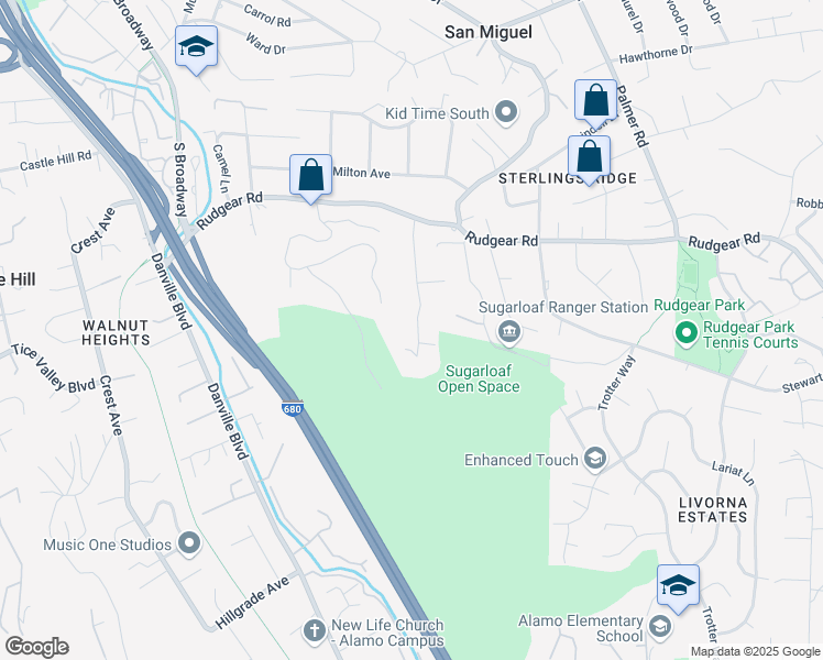 map of restaurants, bars, coffee shops, grocery stores, and more near 215 Grover Lane in Walnut Creek