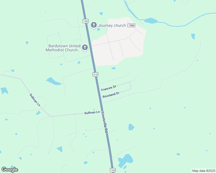 map of restaurants, bars, coffee shops, grocery stores, and more near 4219 Frances Dr in Bardstown