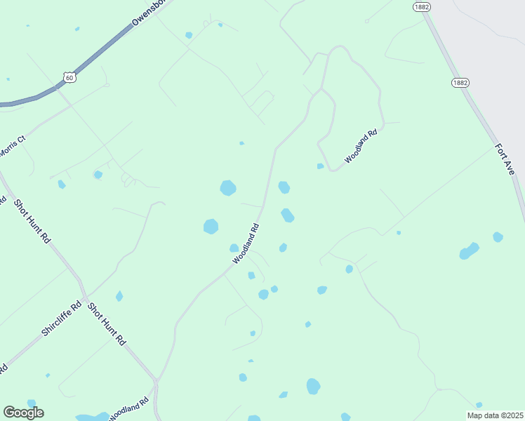 map of restaurants, bars, coffee shops, grocery stores, and more near Woodland in Vine Grove
