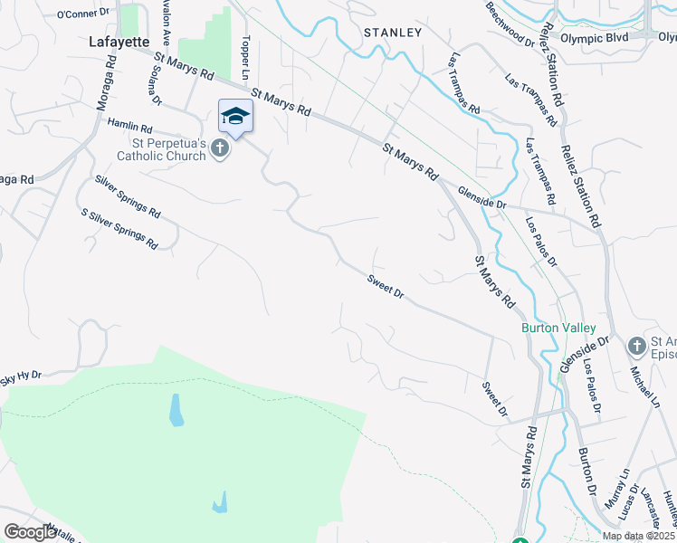 map of restaurants, bars, coffee shops, grocery stores, and more near 673 Doreen Way in Lafayette