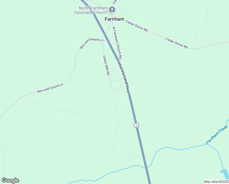 map of restaurants, bars, coffee shops, grocery stores, and more near Union Mill Road in Farnham