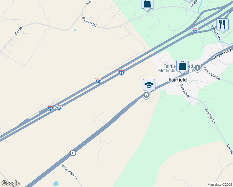 map of restaurants, bars, coffee shops, grocery stores, and more near in Fairfield