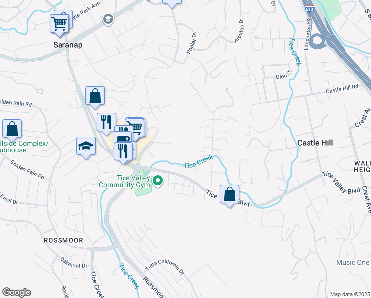 map of restaurants, bars, coffee shops, grocery stores, and more near 1228 Rossmoor Parkway in Walnut Creek