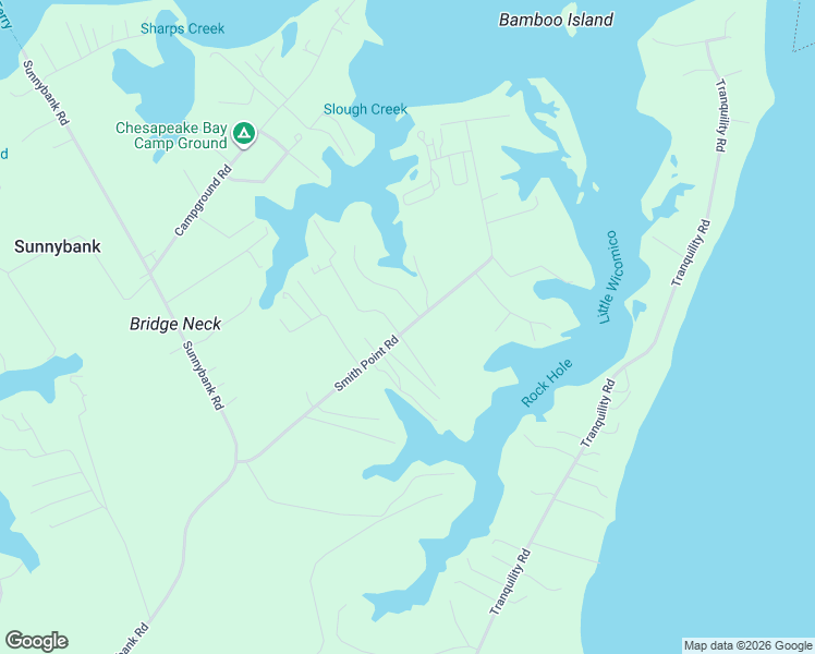 map of restaurants, bars, coffee shops, grocery stores, and more near Smith Point Road in Northumberland County