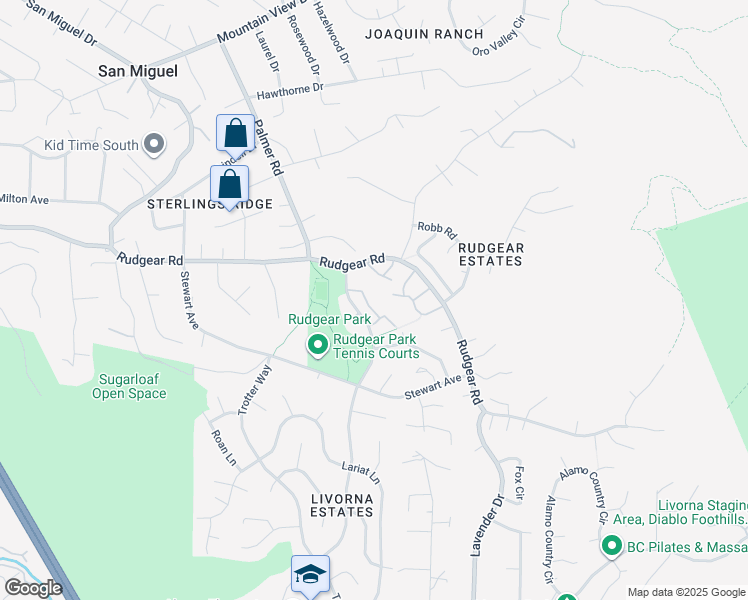 map of restaurants, bars, coffee shops, grocery stores, and more near 1128 Westmoreland Circle in Walnut Creek