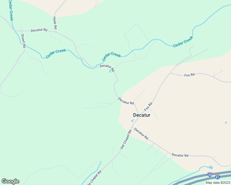 map of restaurants, bars, coffee shops, grocery stores, and more near Decatur Road in Fairfield