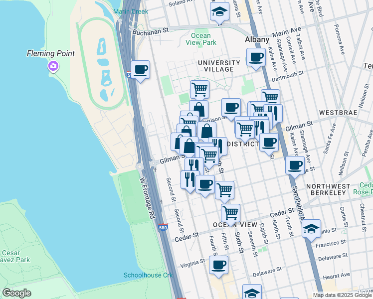 map of restaurants, bars, coffee shops, grocery stores, and more near 1230-1298 4th St in Berkeley