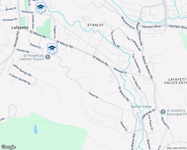 map of restaurants, bars, coffee shops, grocery stores, and more near 3338 Carlyle Terrace in Lafayette