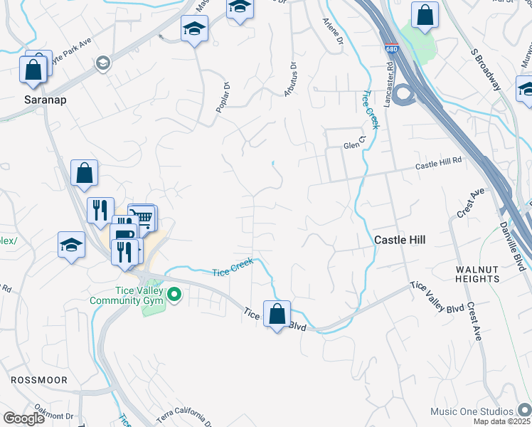 map of restaurants, bars, coffee shops, grocery stores, and more near 17 Julianne Court in Walnut Creek