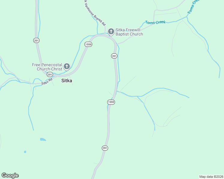 map of restaurants, bars, coffee shops, grocery stores, and more near Highway 201 in Sitka