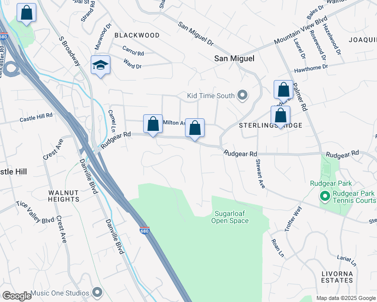 map of restaurants, bars, coffee shops, grocery stores, and more near 628 Sugarloaf Court in Walnut Creek