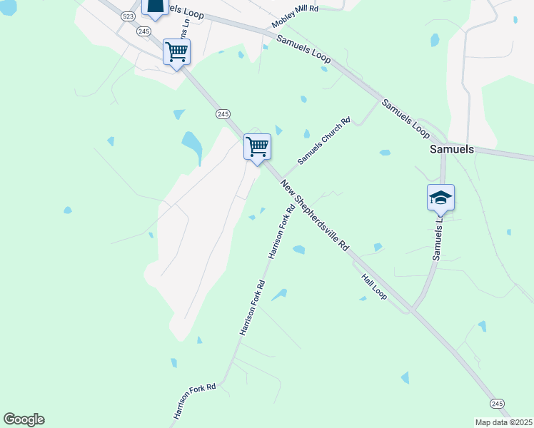 map of restaurants, bars, coffee shops, grocery stores, and more near 100 Harrison Fork Road in Coxs Creek