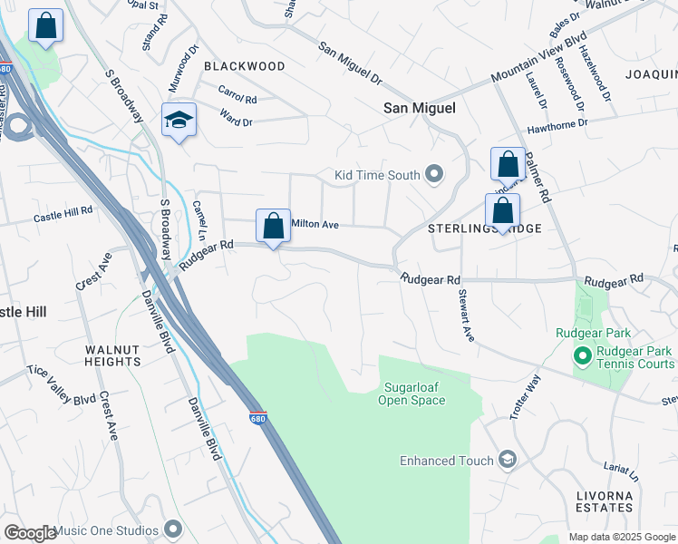 map of restaurants, bars, coffee shops, grocery stores, and more near 628 Sugarloaf Court in Walnut Creek